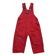 Vintage OshKosh Kids Red Overalls Size 24 Months