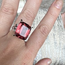 13.27 ct Pink Tourmaline Cocktail Ring in Pla...