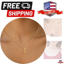Initial Necklace for Women, Gold Dainty A-Z Letter Pendant with Heart Choker ...