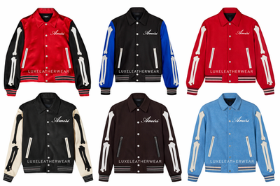 Amiri Bones Varsity Jacket – Multi Colors Luxury Wool Letterman