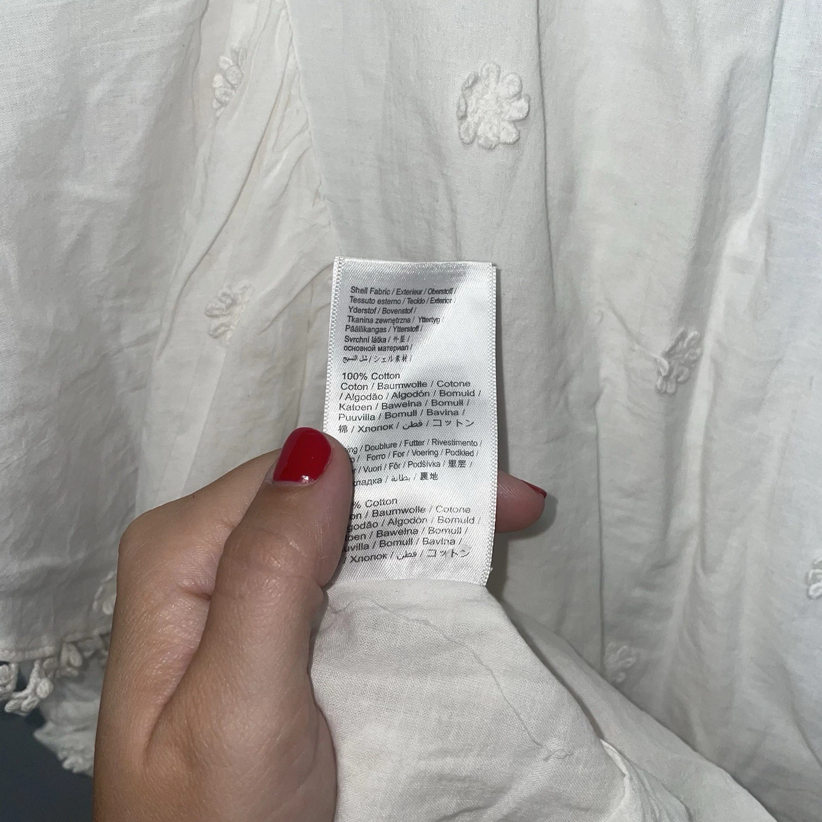 OFF WHITE Farm Rio Off White Mini Abito 3D Fiore Cinch Vita Grande