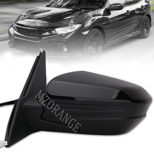Driver Left Side View Mirror 3Pin Power Glass For Honda Civic 16-21 Coupe Sedan