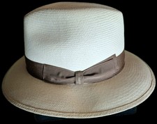 BORSALINO Handmade Panama Hat Size 7  56 Italy - Excellent New Old Stock