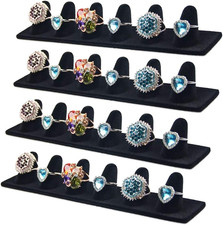 Black Velvet 6 Finger Ring Showcase Display Jewelry Organizer Stand Jewelry Hold