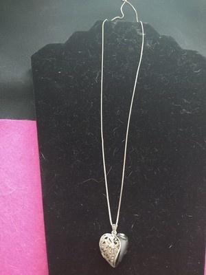 STERLING ONYX & MARKASITEN HERZ MEDAILLON 