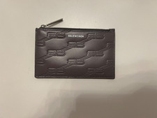 Balenciaga Embossed Monogram Coin And Card Holder In Calfskin Leather. BRAND NEW
