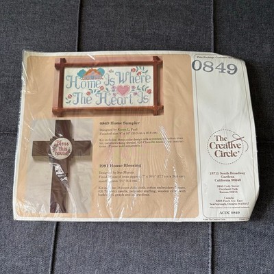 Home Sampler 0849 Vintage Stamped Cross Stitch Kit by The Creative Circle - 1988