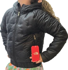 NEW THE NORTH FACE MASHUP HOODIE JACKET TNF Black Girls Medium Puffer