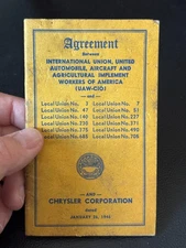 Agreement Between UAW-CIO and Chrysler Corporation 1946 Automobile Union Booklet
