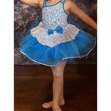 Weissman Kids Large Iridescent Sequin Blue Dance Costume Pants Accessories