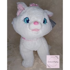 Disney Store 2016 Cute Aristocrats White Pink Bow Marie Cat Soft Plush NWT