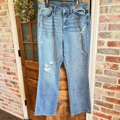 Judy Blue Boot Cut Jeans Womens 18W 36x33 Blue Distressed Ripped JB82405MD-PL