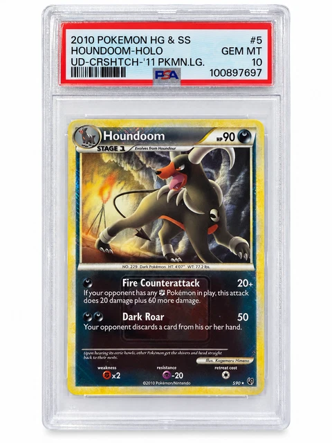 Pokemon Houndoom Holo Undaunted 5/123 Crosshatch 2011 Pokemon League PSA 10