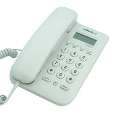 Corded Basic Landline Phone FSK DTMF Simple Caller ID LCD Display White