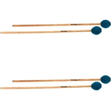 Innovative Percussion IP240 Medium Marimba Mallets - Teal Yarn, Birch - 2 Pair