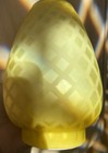 1890-1900 Antique Glass Vase Diamond Pattern, Satin  Cased In Clear Yellow. — photo 8