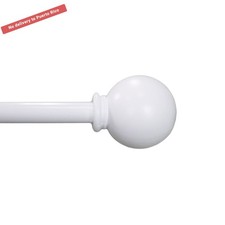 1/2" White Ball Adjustable Single Curtain Rod,84" Fast delivery