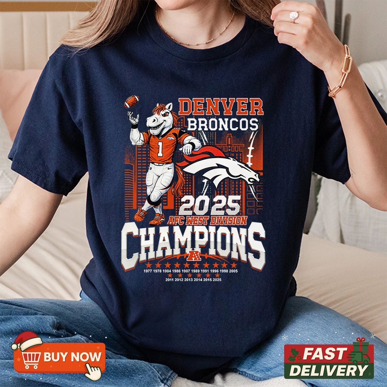 Denver Broncos 2025 AFC West Division Champions TShirt