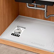 Aisslro Under Sink Mat 22 X 19 Waterproof Silicone Under Sink Mats For Kitchen