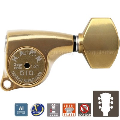 NEW Gotoh SGL510Z-A07 HAPM 1:21 Locking Set L3+R3 Adj Height 3x3 ANTIQUE X-GOLD