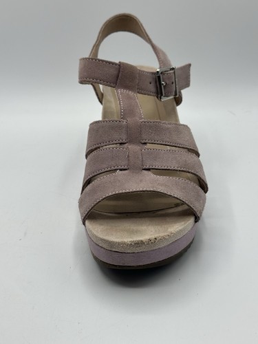 Vionic Hoola Size 9 Platform T Strap Sandals Tawny Mauve Lilac Orthotic Wedge - Picture 4 of 18