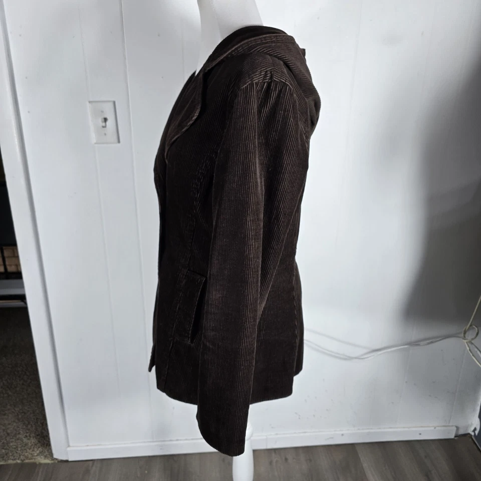 Abrigo Sonoma Wms M Marrón Pana 100% Algodón Con Capucha Peso Medio S43 Foto 4 de 4