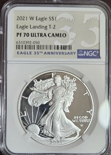 2021 W American Silver Eagle PF70 Ultra Cameo NGC Type 2 ~ 35th Anniversary!