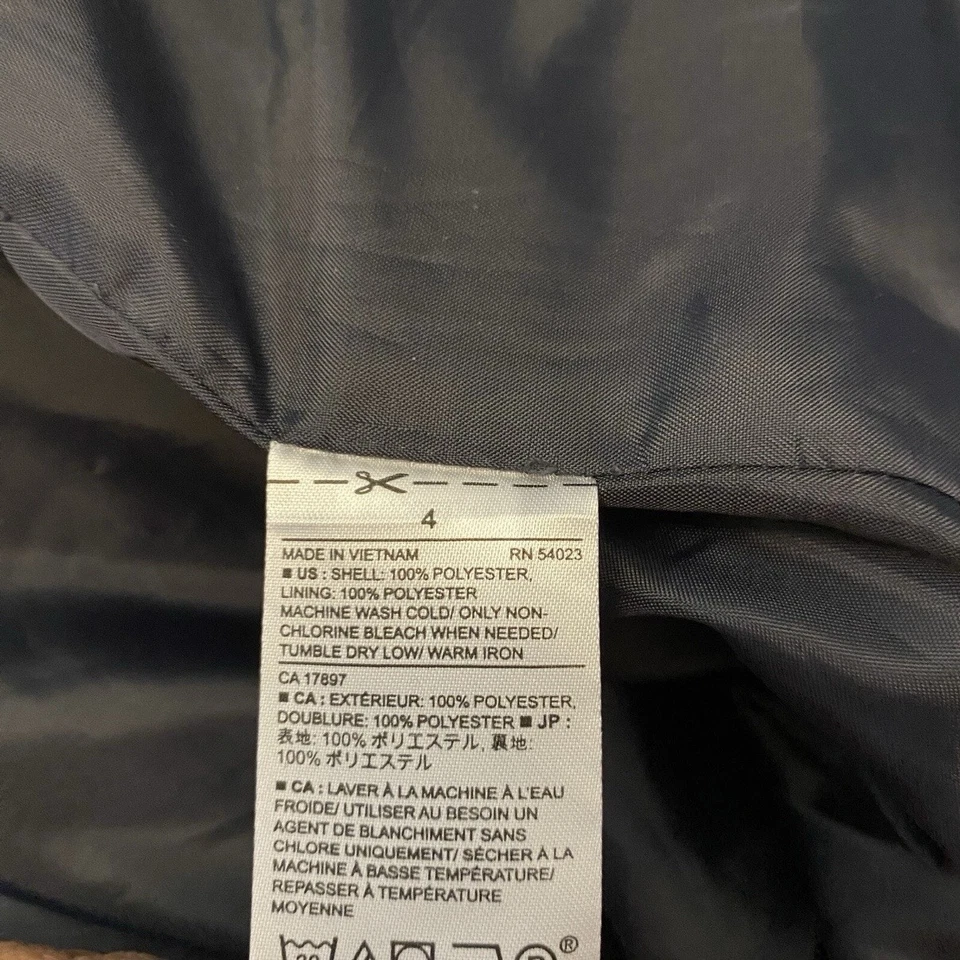 Blazer Banana Republic Mujer Talla 4 Azul Marino Un Botón Crepé Preppy Elegante Foto 4 de 4