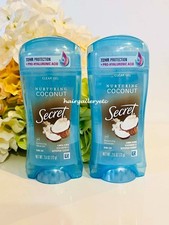 2 Secret Fresh Clear Gel Antiperspirant Deo 2.6 oz Nurturing Coconut EXP 2027