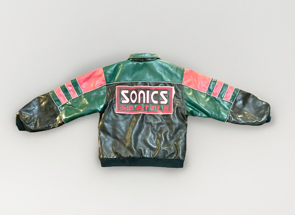 Vintage 90s Seattle SuperSonics Faux Leather Jacket, Mighty