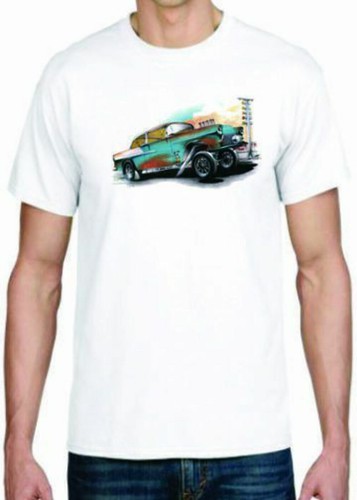 Adult DryBlend® T-Shirt - (CHEVY DRAGSTER - HOT ROD) - Picture 4 of 37