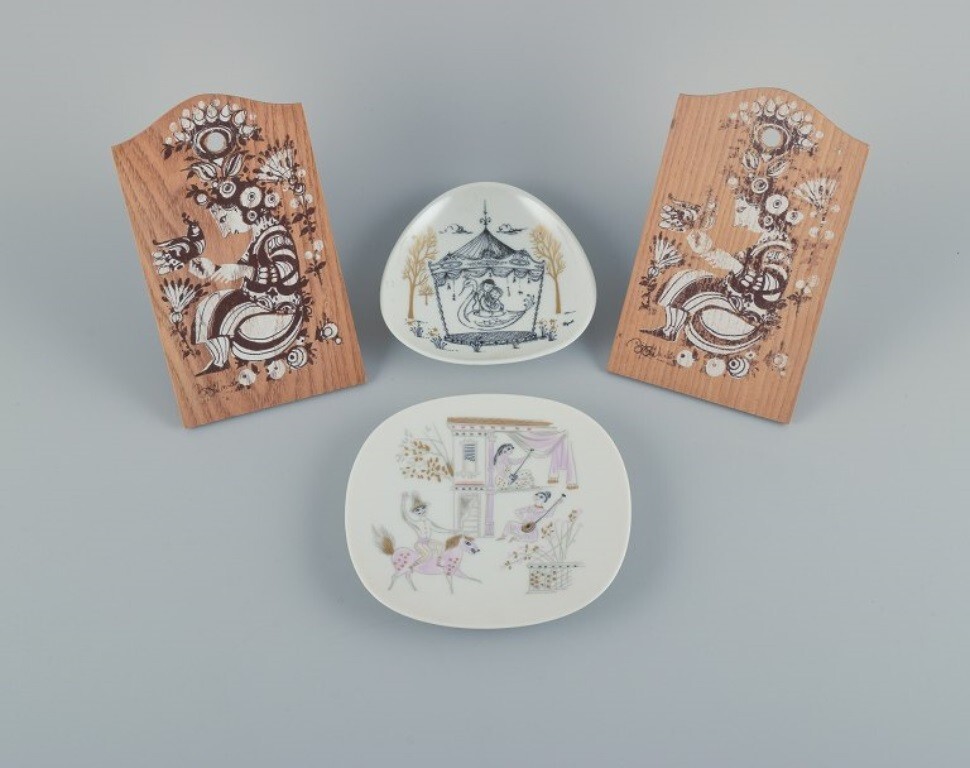 Cuencos Raymond Peynet, Bela Bachem Rosenthal. Tableros de madera Bjørn Wiinb...