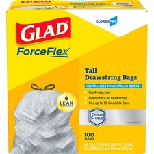 Glad CloroxPro 13 Gallon OdorShield Trash Bags 100 Count ForceFlex Drawstring
