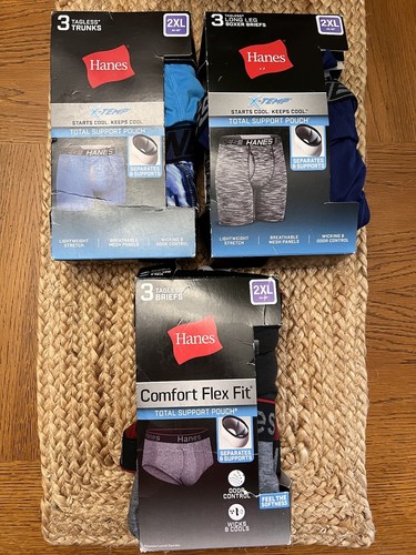 3 packs Hanes underwear 9 pair Comfort Flex Fit X-Temp Boxer Briefs 2X 44-46 - Picture 2 of 5