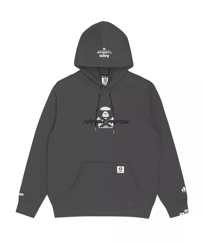 Size XL Aape by *A Bathing Ape Hooded Sweater Gray M3817XXH - Image 2 of 4
