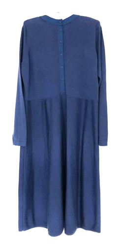 Blue Illusion Fine Merino Wool Midi Dress - Size M - Picture 3 of 3