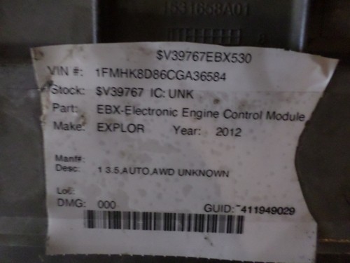 2012 Ford Explorer 3.5L Engine Control Module ECM ECU PCM OEM CB5A-12A650-DC *J - Bild 2 von 11