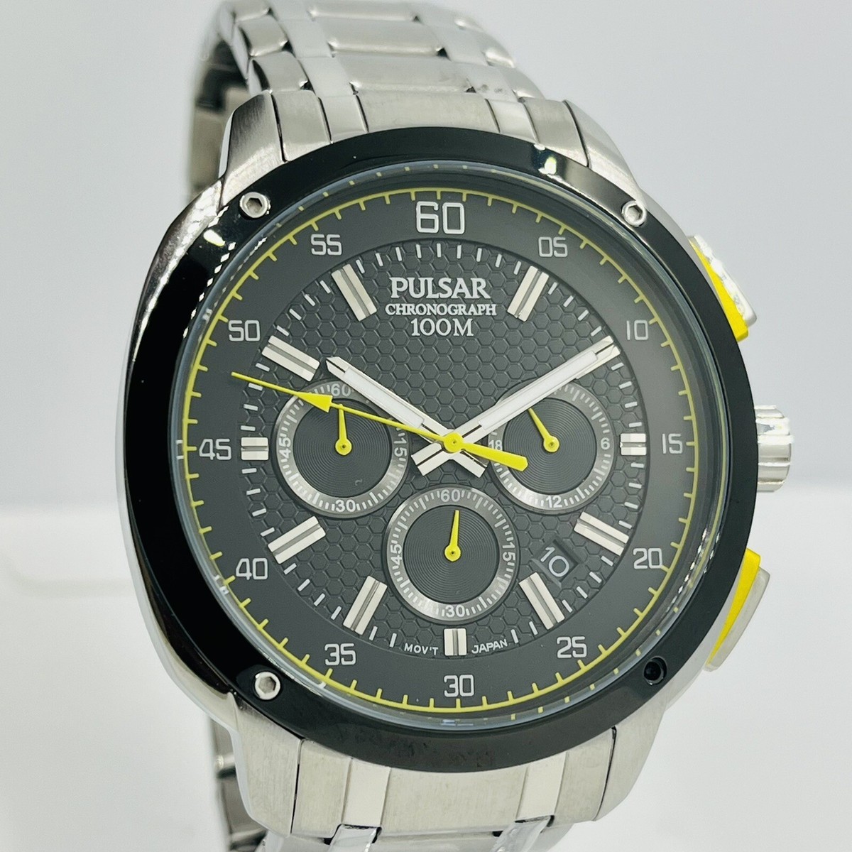 Pulsar by Seiko Men's Chronograph 10ATM Black Dial Silver