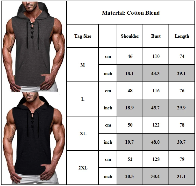 Workout Mens Gym Sleeveless Hoodie Tank Tops Training Sports Muscle Hooded Vests