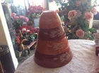Complete Set of 4 Vintage Pyrex Autumn Harvest Mixing Bowls 401, 402, 403, 404