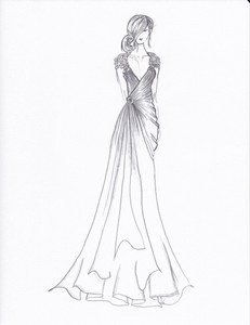 Artist Original Fashion Sketch Illustration Drawing Night Dress Wedding Gown Ebay