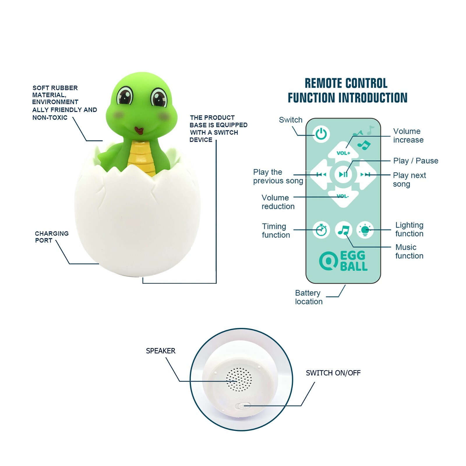 130 Lullabies Music Baby Kids Night Light Multi-Color LED Nursery Toys