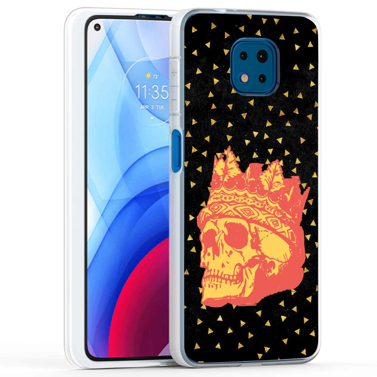 Phone Case Cover for Motorola Moto G Power 2021,Skull King Print, USA
