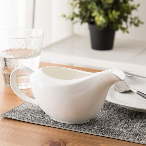 Vintage-Sauciere Silber Weißer Soßenkrug Keramik-Saucenschiffchen Soßenbehälter - Bild 7 von 12