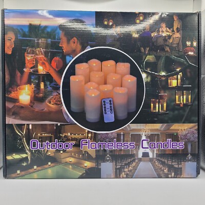 Flameless Flickering Candles Battery Operated LED - Set of 12 Ivory - Metaku