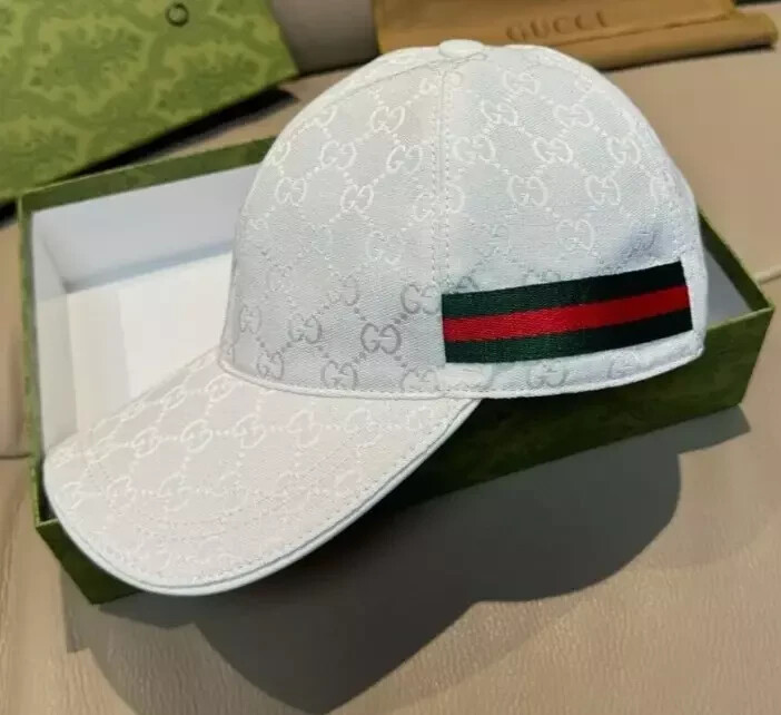 Gucci White Adjustable Baseball Cap One Size Fits All