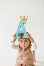 Custom Nursery Decor Wooden Name Letter Sign Baby Name Initial Sign Wooden Kids