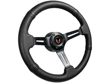 1969-94 Pontiac Firebird Trans Am 6-Bolt Black Leather Steering Wheel Kit, Red