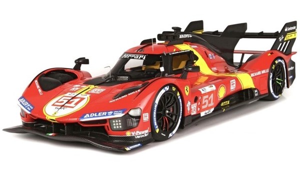 Burago 1/18 Ferrari 499P 51 Winner Le Mans 2023 Statisches Modell Diecast-image