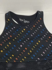 Racerback Women’s Excercise Top Black Multicolor Sz Large Flirtitude Activewear